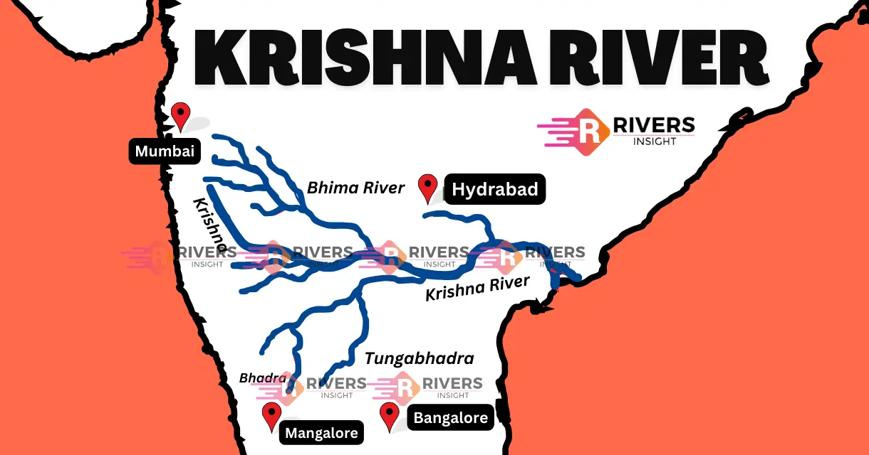Krishna River System Map with Tributaries