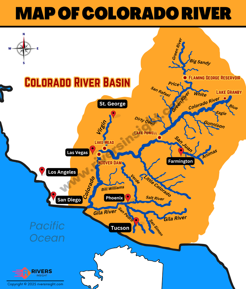 Map of Colorado River - USA