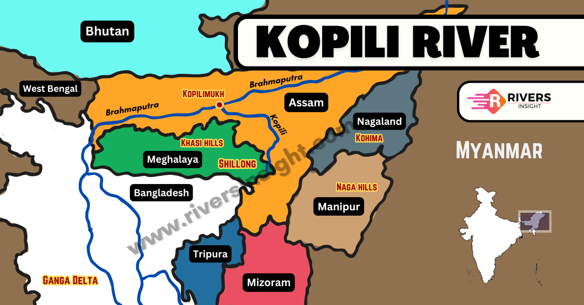 Kopili River (Kapili): Origin, Tributaries with Map